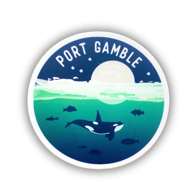 0683N - Orca Vinyl Sticker - Port Gamble General Store & Cafe