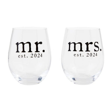 2024 Mr. and Mrs. Wine Glass Set: Toast to Forever!