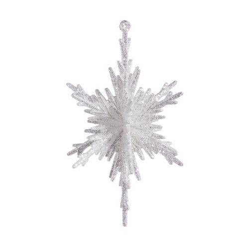 5.5" Glittered Silver Snowflake Ornament - Holiday Sparkle