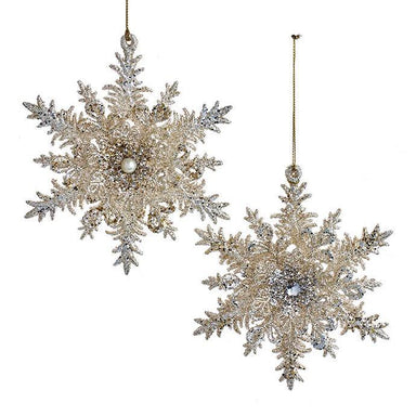 5" Platinum Small Snowflake Ornaments