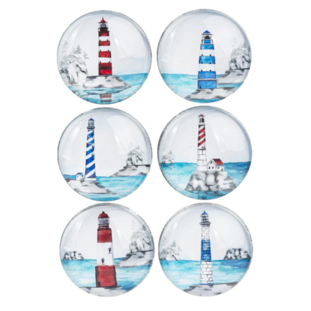 6-Pc Lighthouse Magnet Set - Coastal Glass Magnets