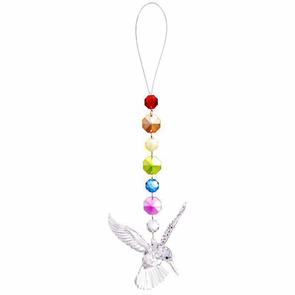 9" Rainbow Hummingbird Ornament - Vibrant Multicolor Acrylic
