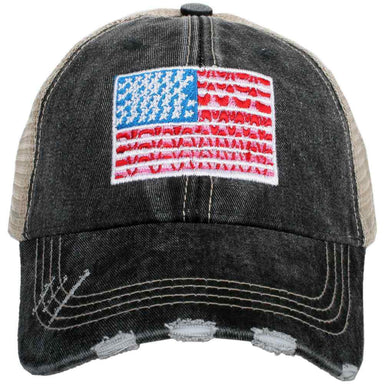 American Flag Trucker Hat - Patriotic Vintage Style