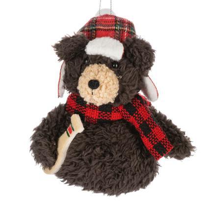  Bear in plaid scarve chritmas ornament