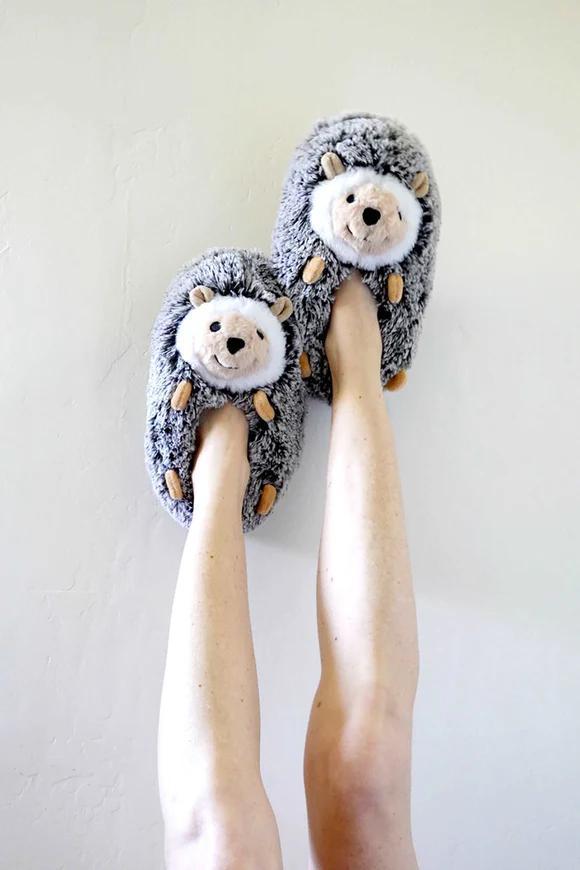 Biscuit the Hedgehog Slippers – Fuzzy Sherpa Comfort