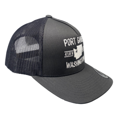 Charcoal Trucker Hat - Port Gamble Latitude