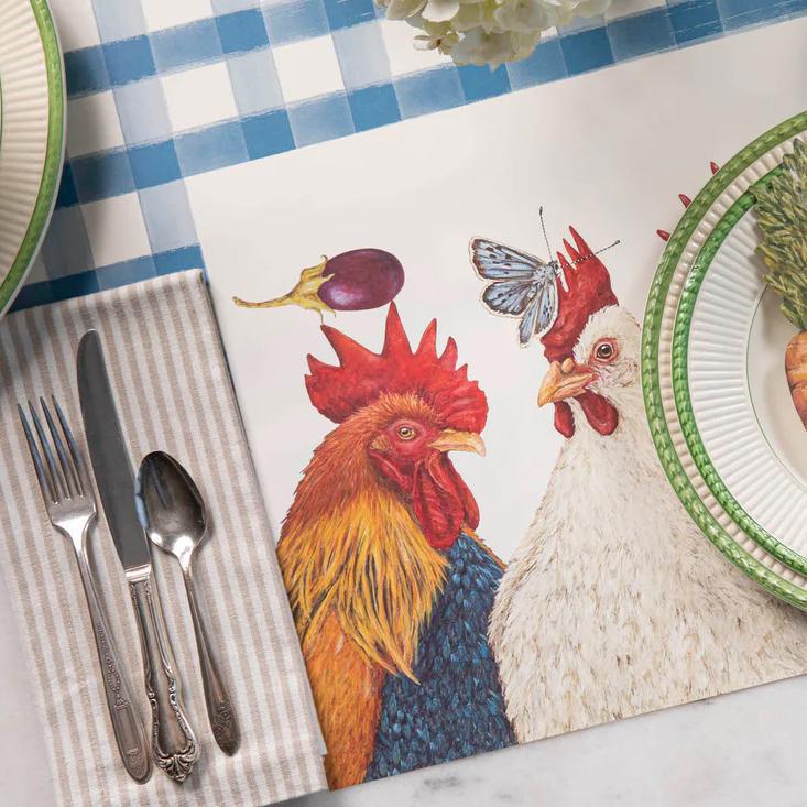 Chicken Social Placemat by Vicki Sawyer | Set of 24 | 18.5"x12.5"