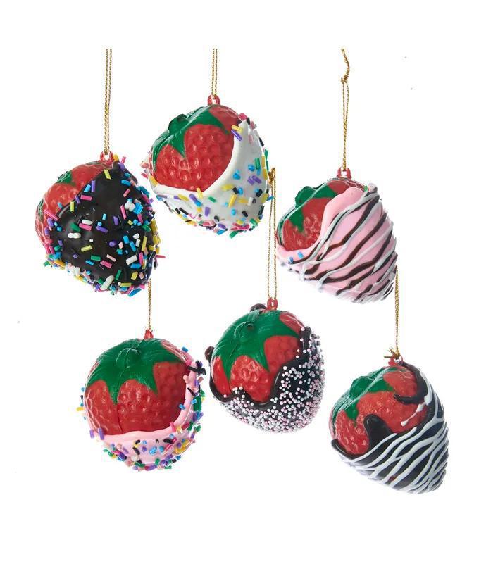 Chocolate Covered Strawberry Ornaments - 2” 