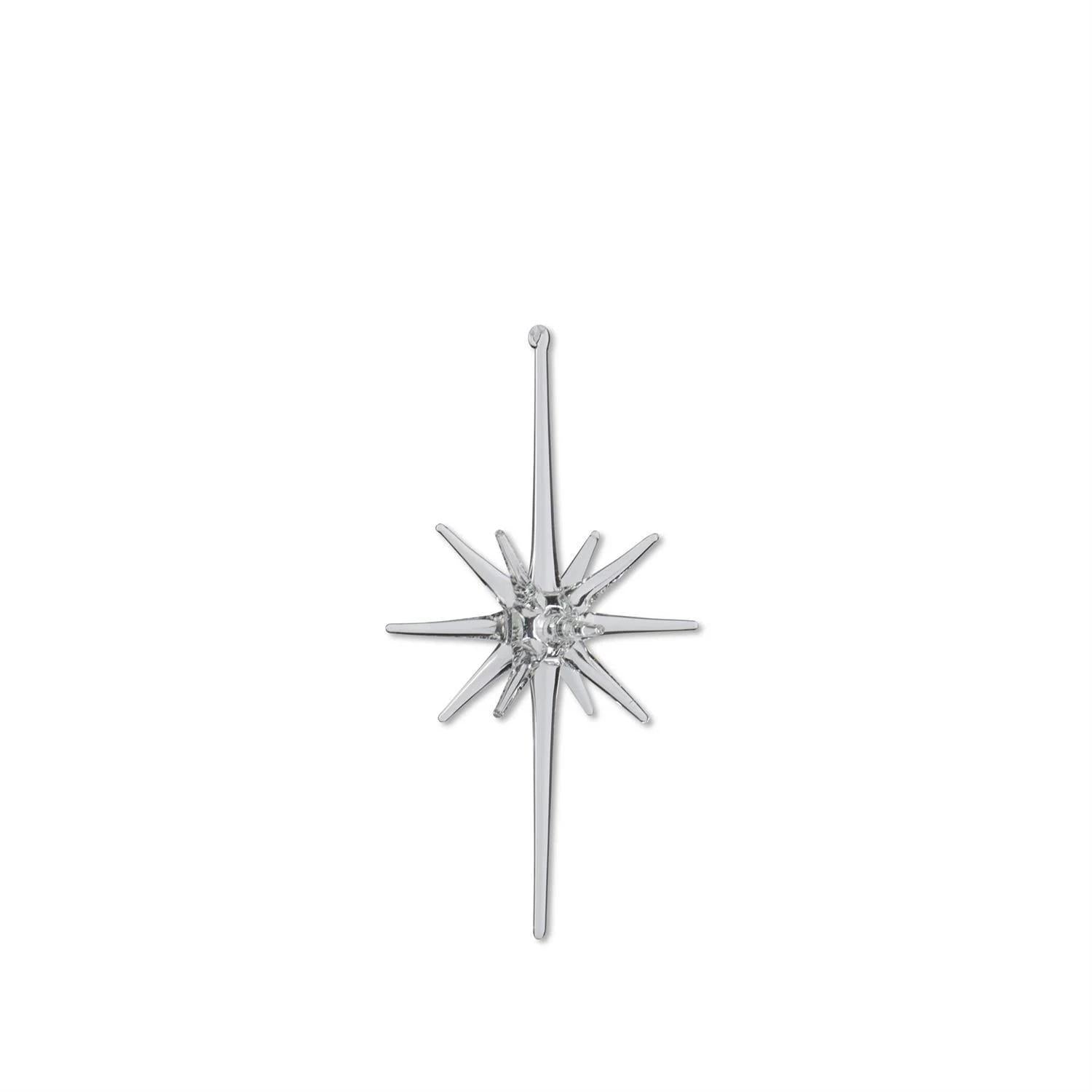 Clear Glass Starburst Ornament - 7.25" Holiday Elegance