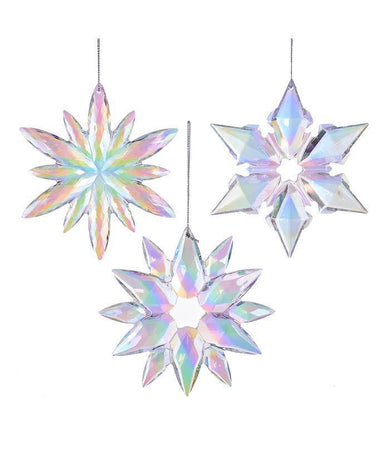 Clear and Iridescent Snowflake Ornaments - Holiday Charm