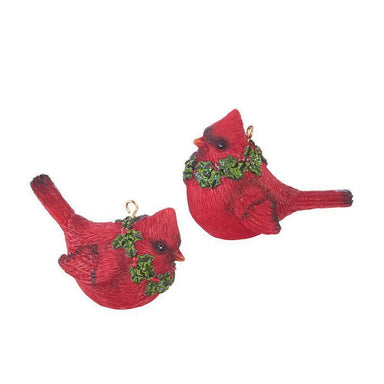 Countryside Christmas Cardinal with Wreath Ornament 