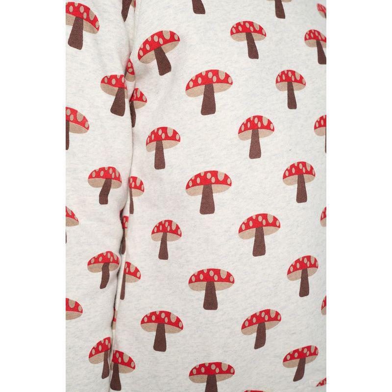 Funky & Cozy All-Over Mushroom Print Sweatshirt