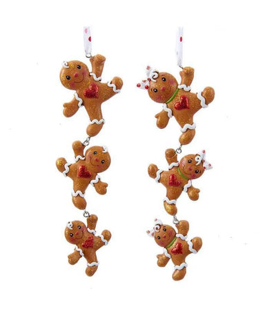 Gingerbread Boy and Girl String Ornaments - 6” (Assorted)