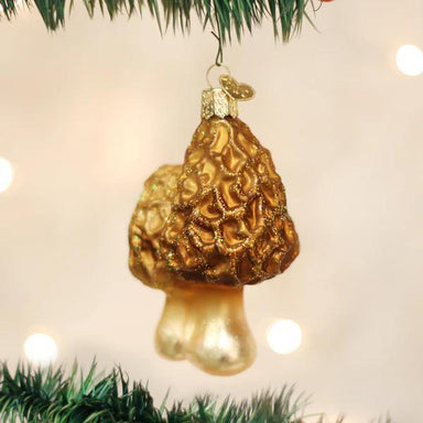 Glass Morel Mushroom Ornament - Nature's Good Fortune