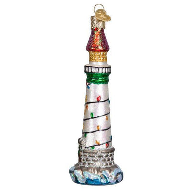 Hand-Painted Holiday Lighthouse Ornament