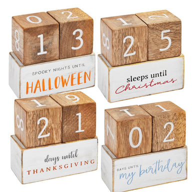 Holiday Countdown Block | Mango Wood | Countdown to Festivities!