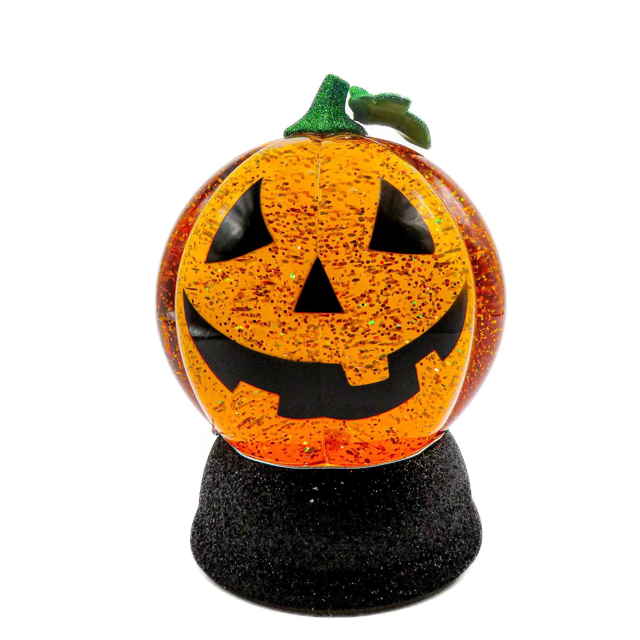 Lighted Jack-o-Lantern with Spinning Water Globe