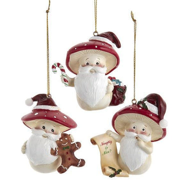 Merry Mushroom Santa Ornaments - Whimsical Holiday Cheer!