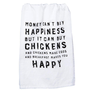 Money, Happiness & Chickens Tea Towel - Port Gamble General Store & Cafe