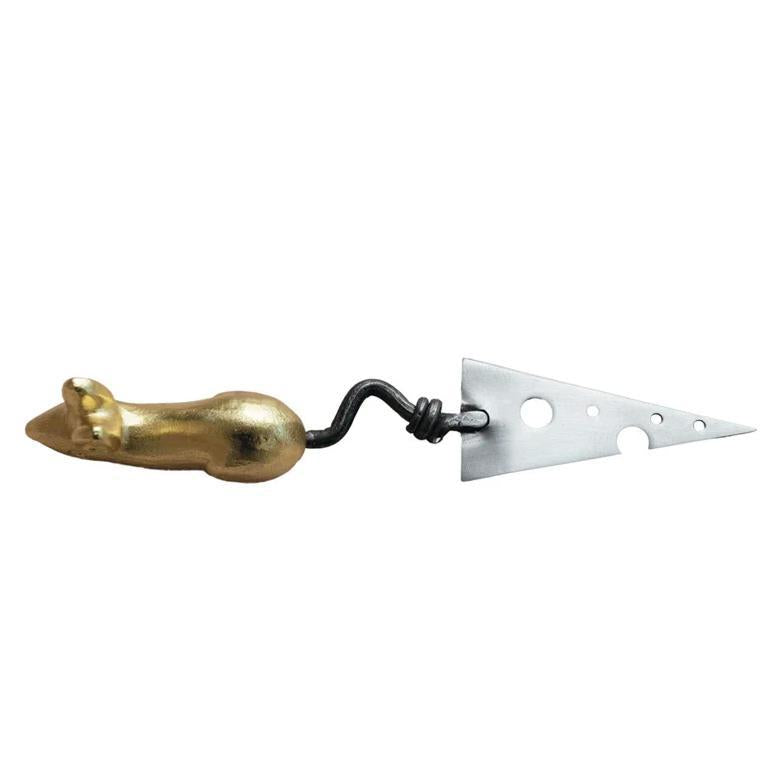 Mouse Cheese Knife with Gold-Toned Handle