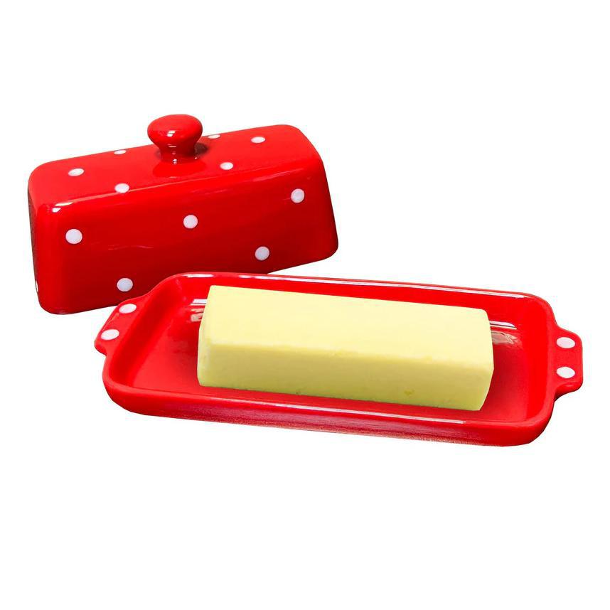 Mushroom Polka Dot Butter Dish