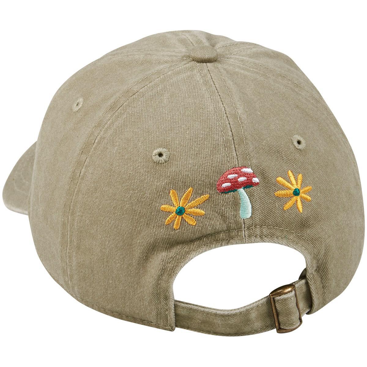 Mushrooms Baseball Cap - Vibrant Embroidered Snail & Flower Design