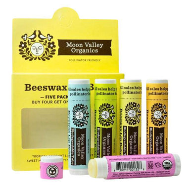 Organic Beeswax Lip Balm 5-Pack