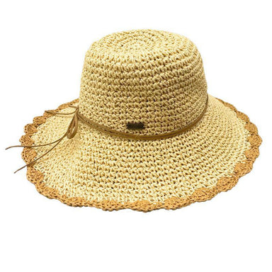 Paper Straw Crochet Trim Hat – Elegant & Adjustable