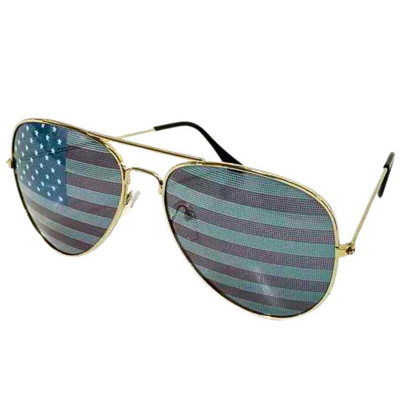 Patriotic Aviator Sunglasses - USA Flag Design for All!