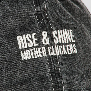 Rise and shine mother cluckers  black jean baseball cap embroidery