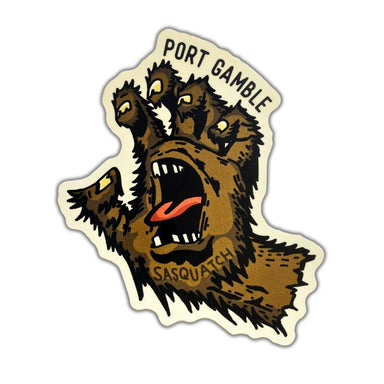 Sasquatch Monster Hand Sticker - 3" x 3"