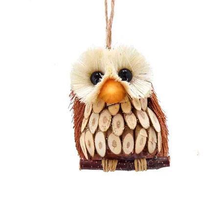 Sisal and Seed Owl Ornament