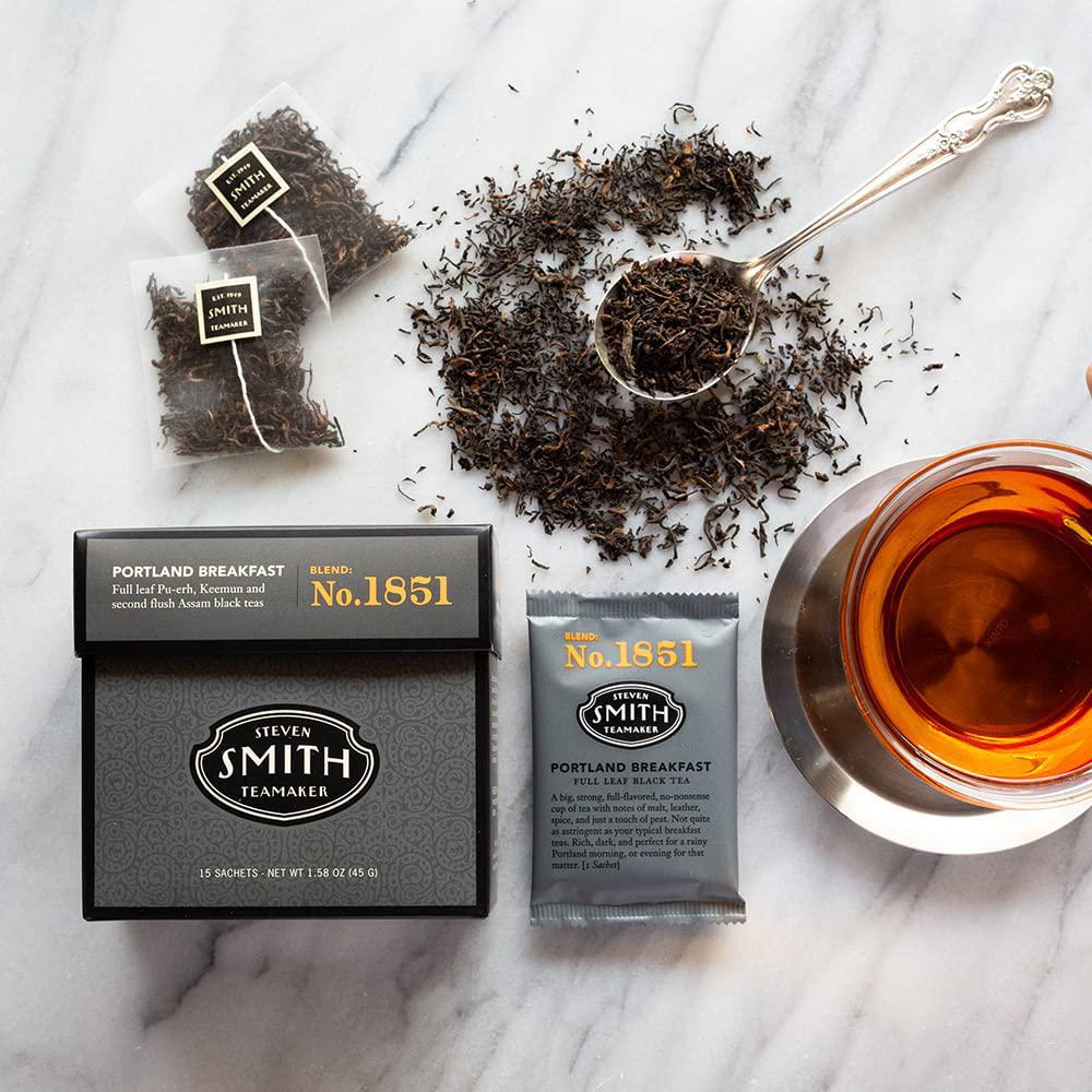 Smith Teamaker Portland Breakfast No. 1851 | Caffeinated Full Leaf Black Tea Blend | 15 Sachets