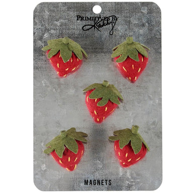 Strawberry Magnet Set – Cute Felt Kitchen Accents