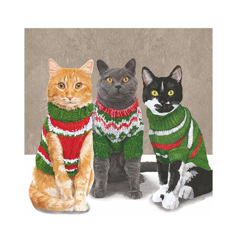 Sweater Cats Beverage Napkins