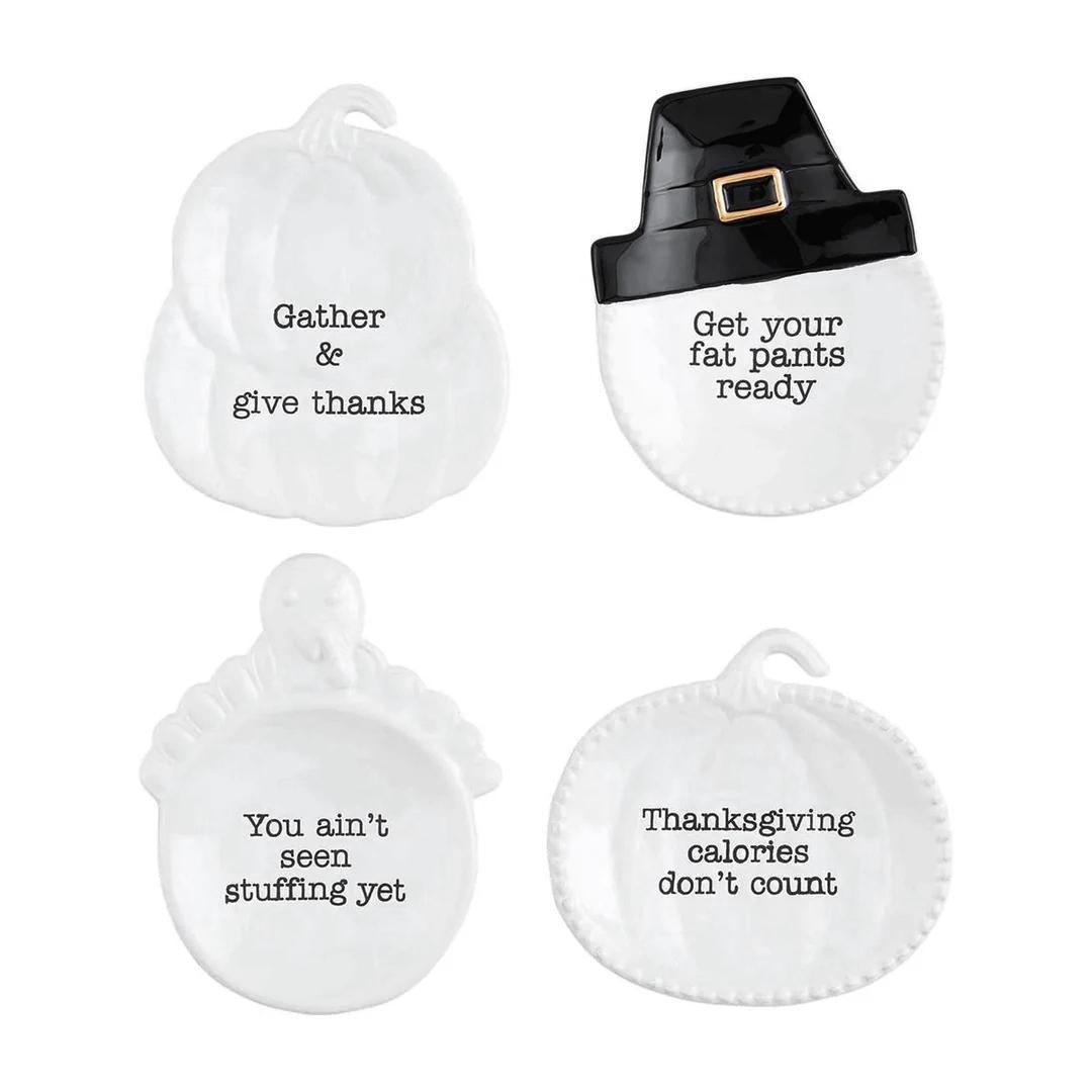 Thanksgiving Tidbit Dishes – Hand-Painted Ceramic with Fun Designs