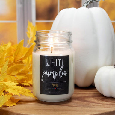 White Pumpkin Mason Jar Candle – Natural Wax, 13 oz