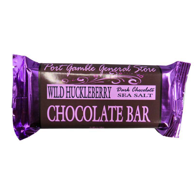 Wild huckleberry  dark sea salt chocolate bar