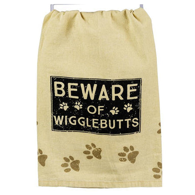 beware of wigglebutts dish towel