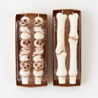 bones and skulls tapper candles