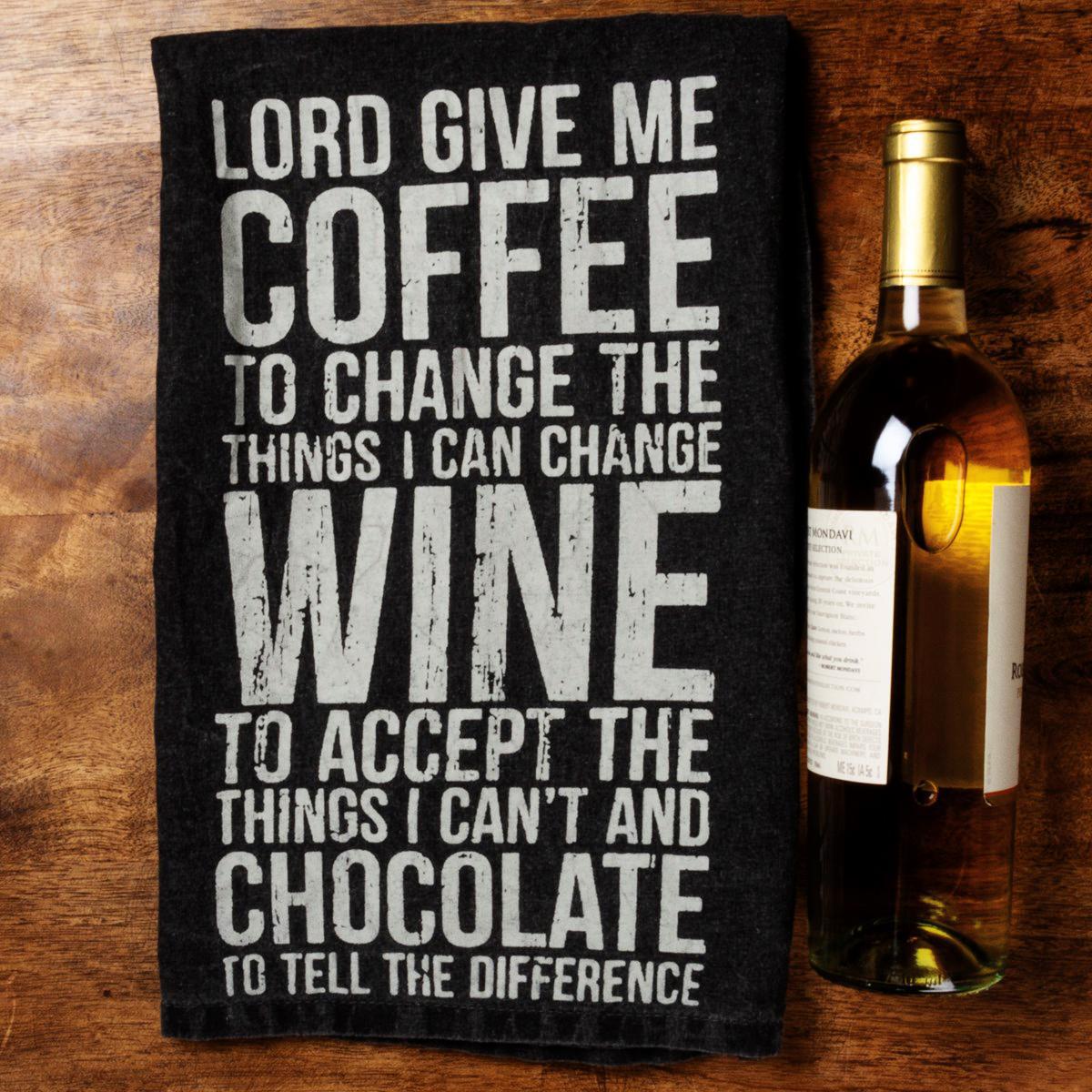 coffee and wine tea towel