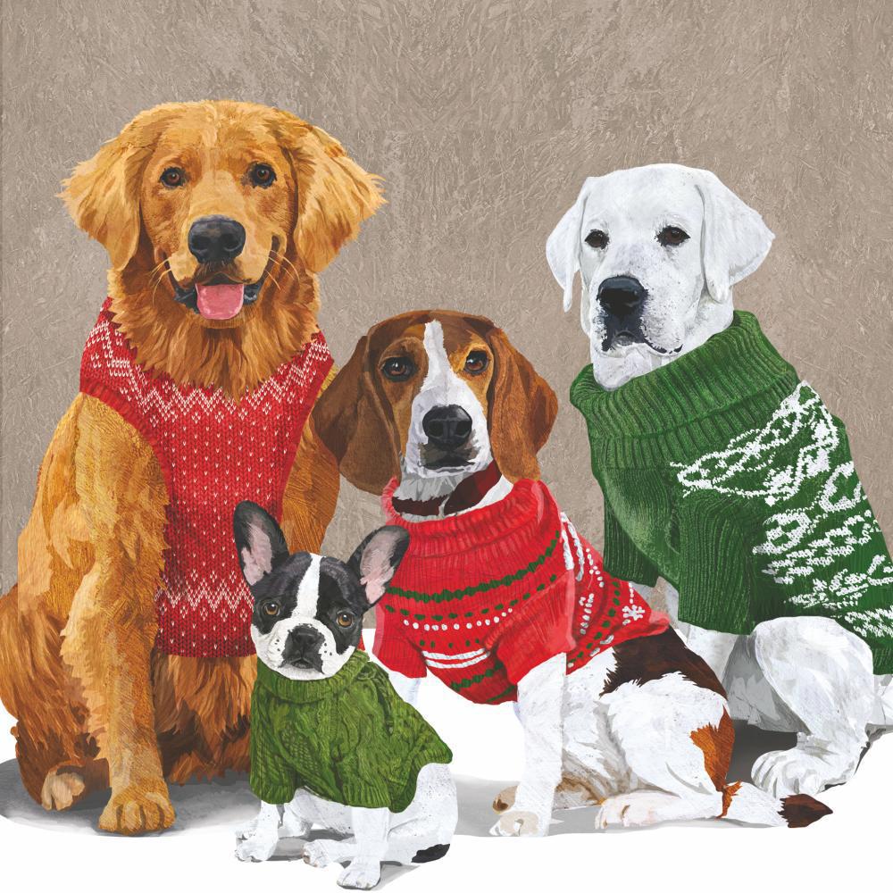 dogs with sweaters napkins