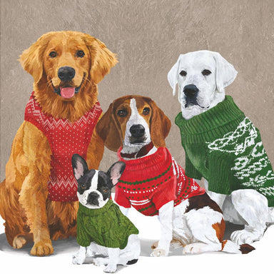 dogs with sweaters napkins