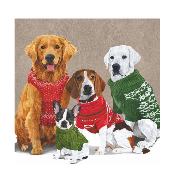 dogs with sweaters napkins