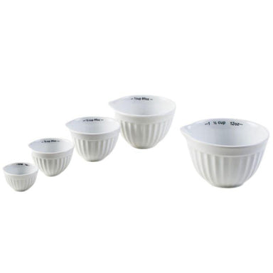 measuring cups white ceramic