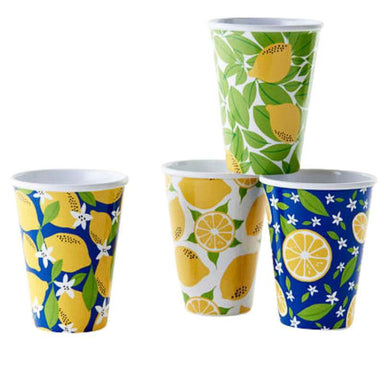 melamine lemon themed cups