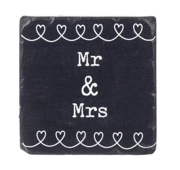 mr and mrs wedding coaster 